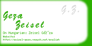 geza zeisel business card